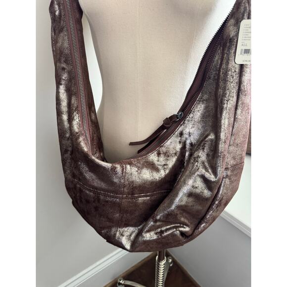 Free People We The Free Sparta Sling Bag Crossbody Pyrite Brown Metallic NWT - Picture 4 of 5